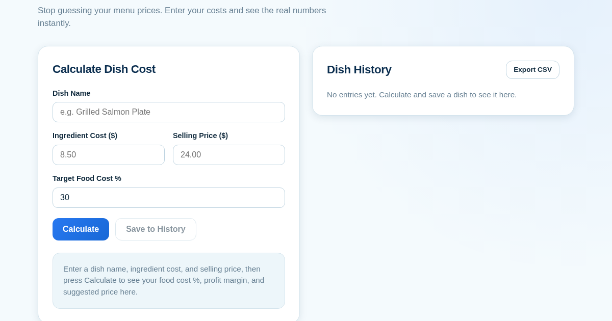 Plate Cost Calculator